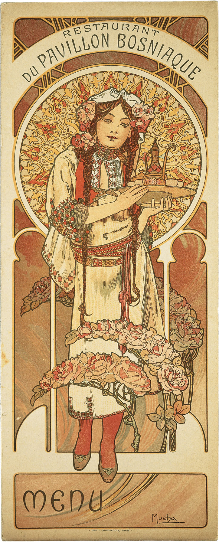 Alphonse Mucha, Bosnian Pavillion Restaurant Menu