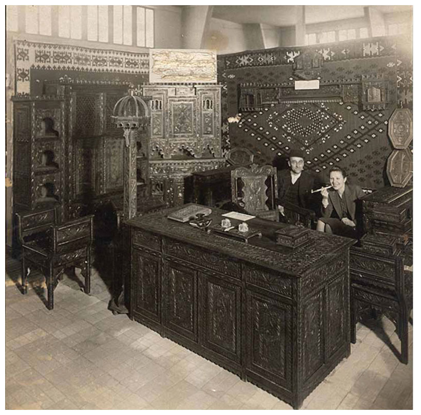 Wood engraving, Adem Niksic from Konjic on Belgrade Fair